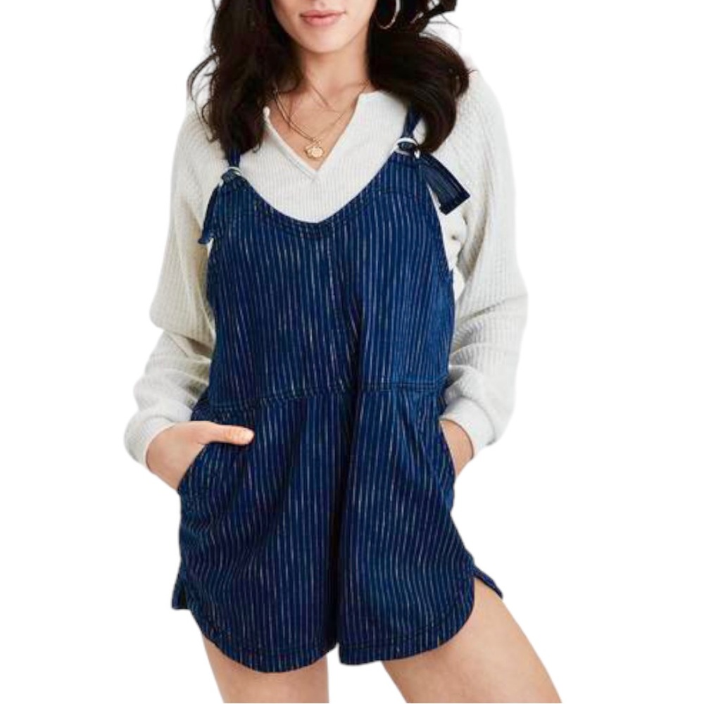 AMERICAN EAGLE Railroad Striped Romper. Size‎ XS